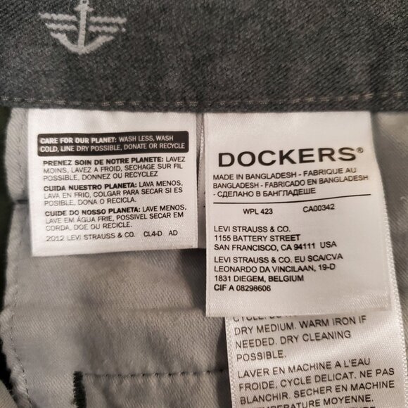 Dockers Straight Fit Khakis Casual Pants w/ Zipper Pocket Green Mens 36x32 - Picture 8 of 10